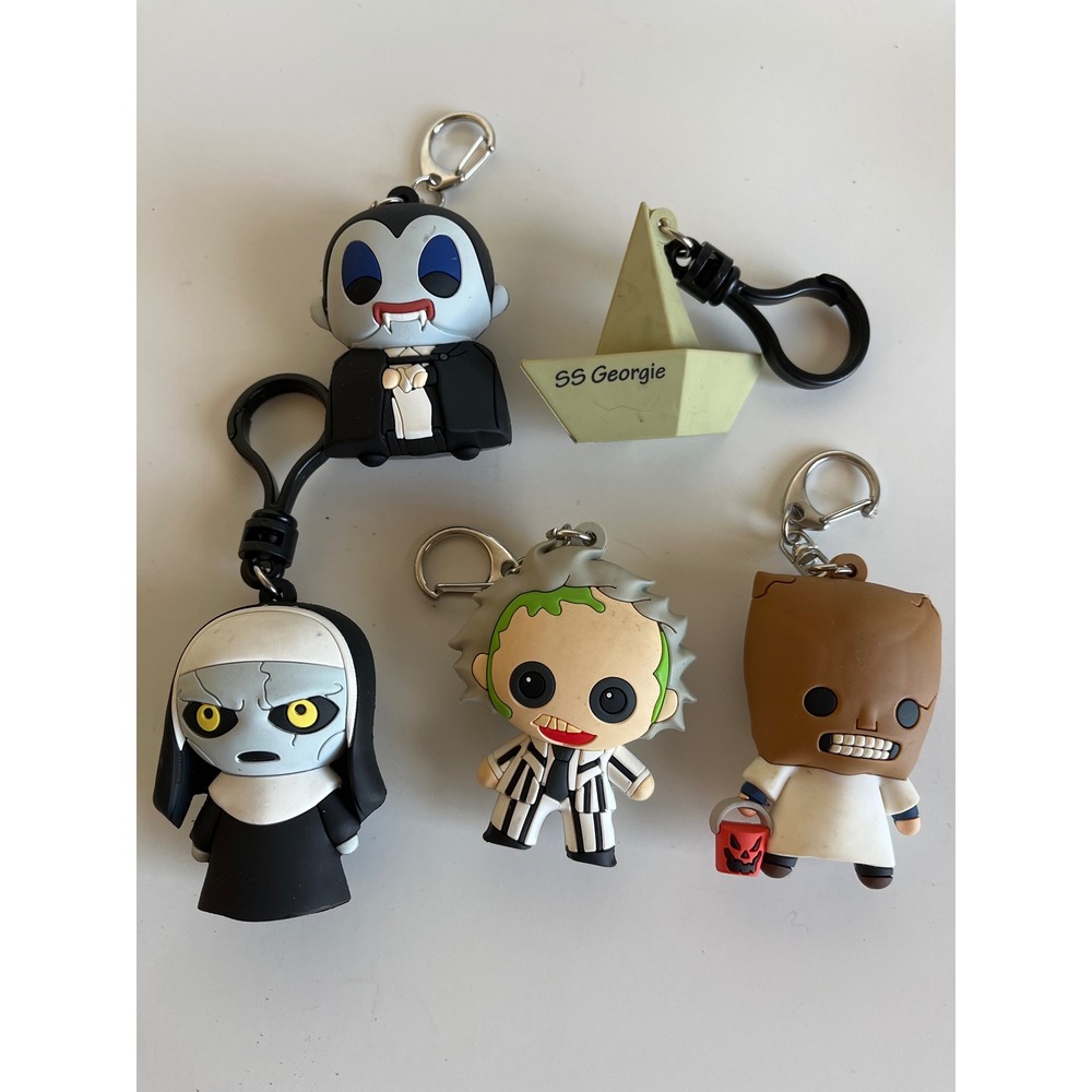 Spirit Halloween Horror Movie Keychain Lot Beetlejuice The Nun IT Sam Dracula